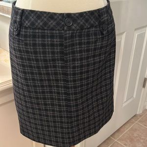 EDDIE BAUER SZ 2 PLAID WOOL BLEND SKIRT